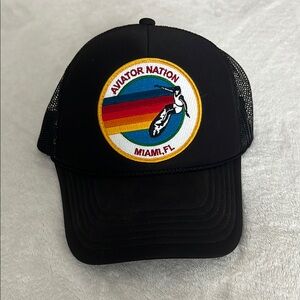 Aviator Nation Black Trucker Hat